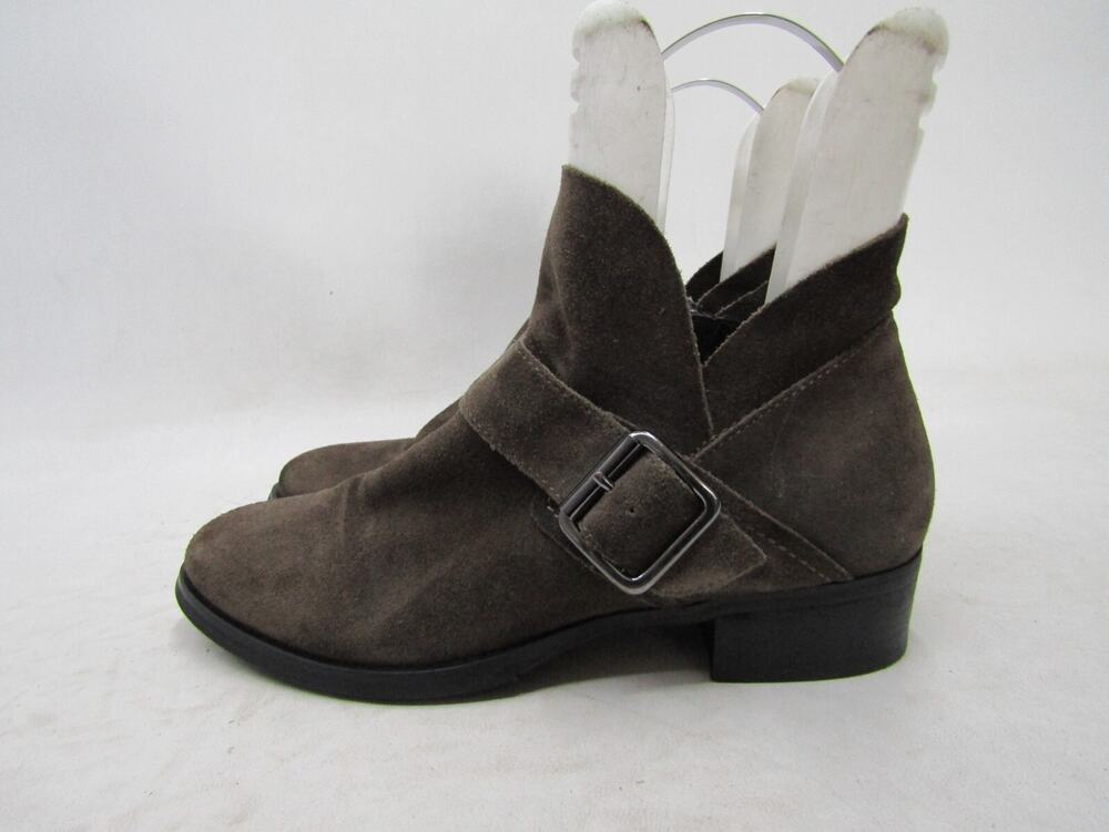 Franco Sarto Womens Size 8 M Brown Suede Zip Buckle Ankle Fashion Boots Booties